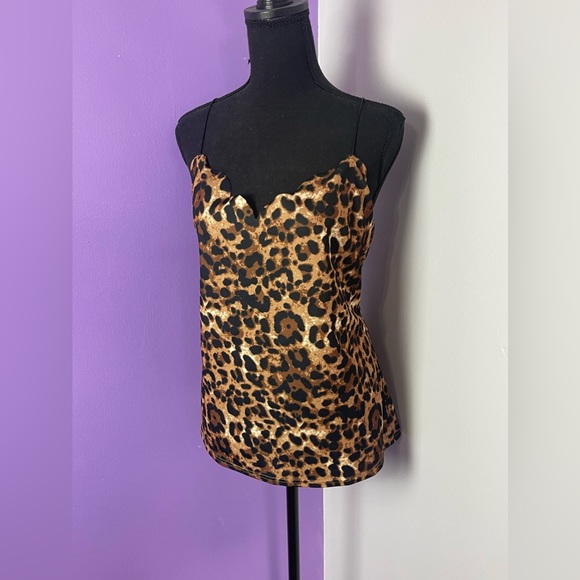 3Xl plus size cheetah leopard print tank top blouse - Picture 4 of 5
